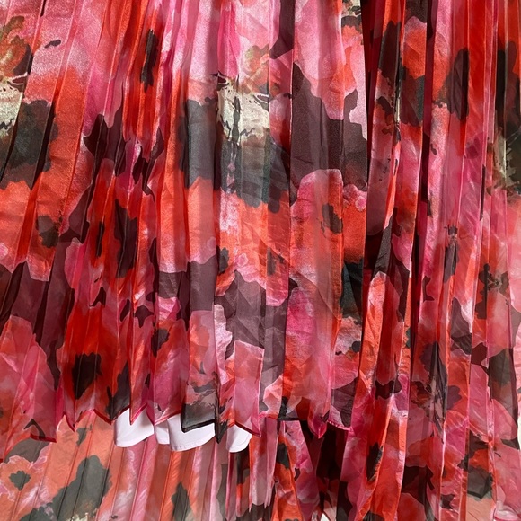 Bibhu Mohapatra Collective Pleated Floral Chiffon Hi-lo Hem Elegant Dress 2 - Picture 13 of 16